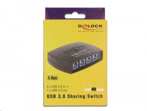 Delock USB 3.0 4 portos Switch fekete